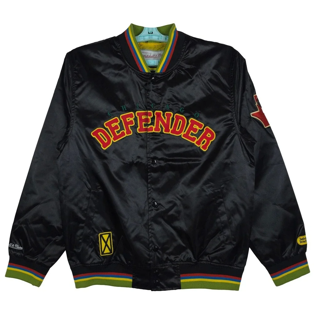Hebru Brantley Mitchell & Ness Medium Varsity Jacket Cut & Sew Art Black NWT